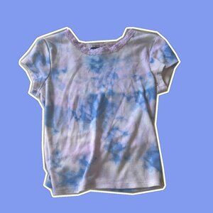 Rue 21 Purple and Blue Tie Dye Crop Top